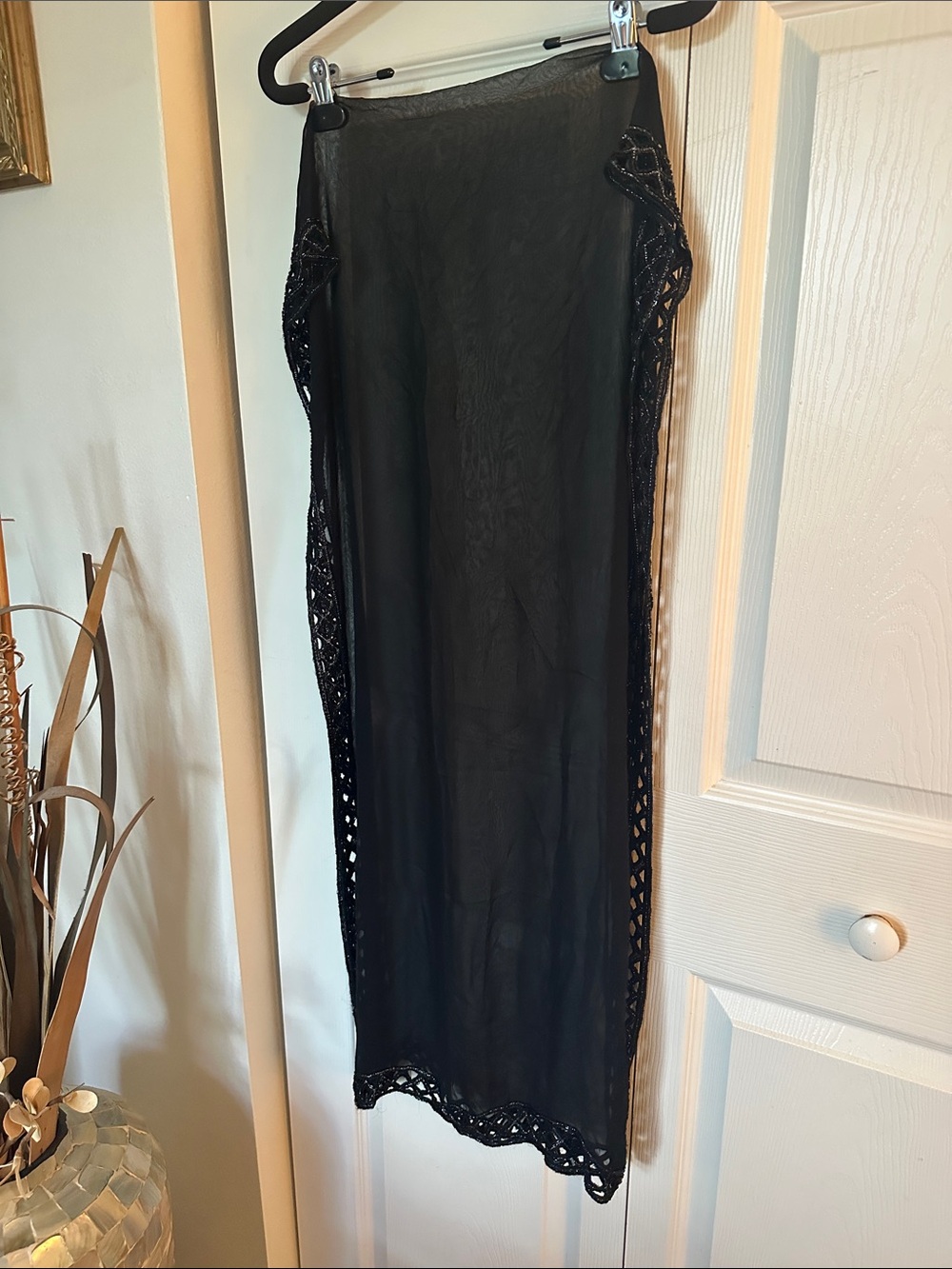 Black Trim Sheer scarf